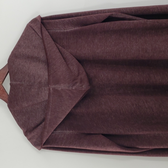 Soft Surroundings Long Hooded Cozy Wine Red Open Front Cardigan Sweater - Picture 6 of 10